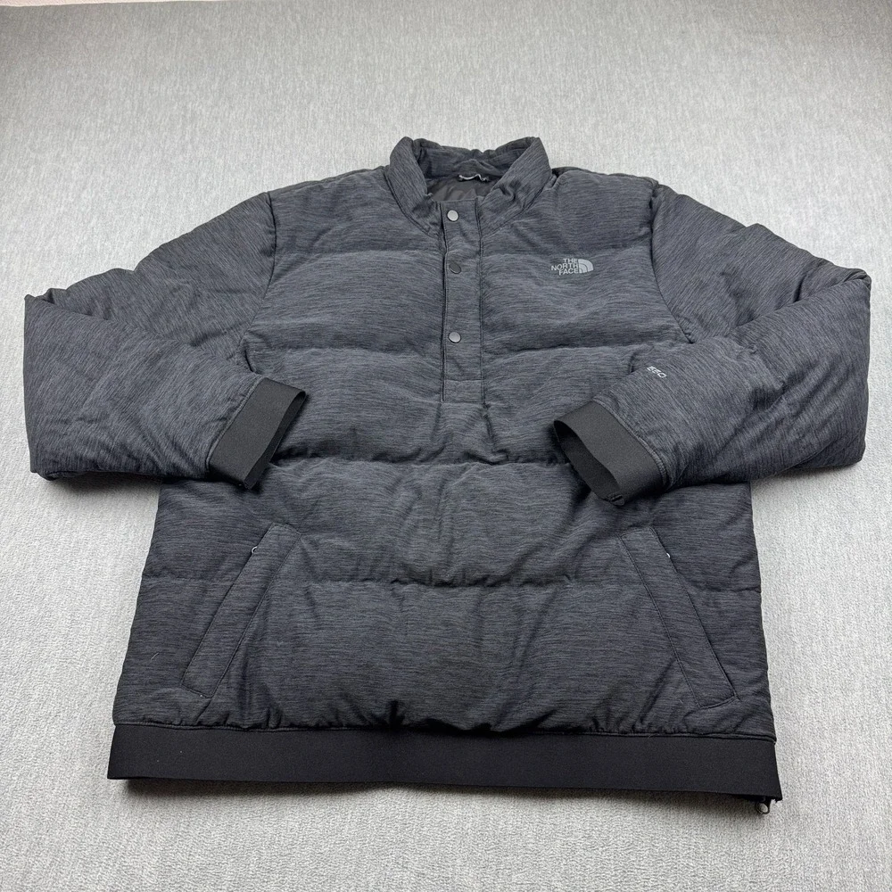 The North‎ Face Jacket Mens Large Gray Eros 550 Goose Down Puffer Light 1/2 Snap